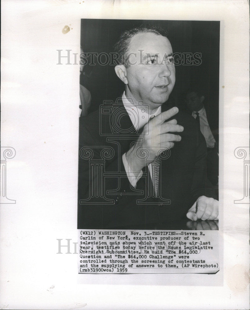 1959 Press Photo Steven R. Carlin/Executive Producer/The $64,000 Challenge - Historic Images