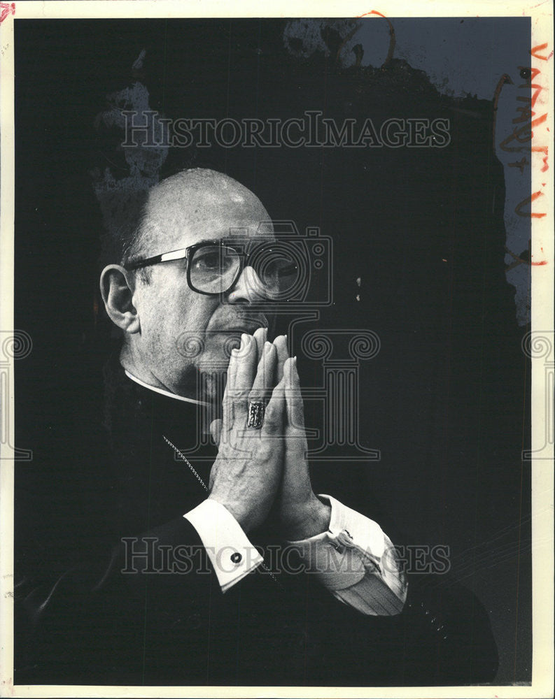 1987 Press Photo Cardinal Joseph Bernardin/Catholic/Chicago Illinois - Historic Images