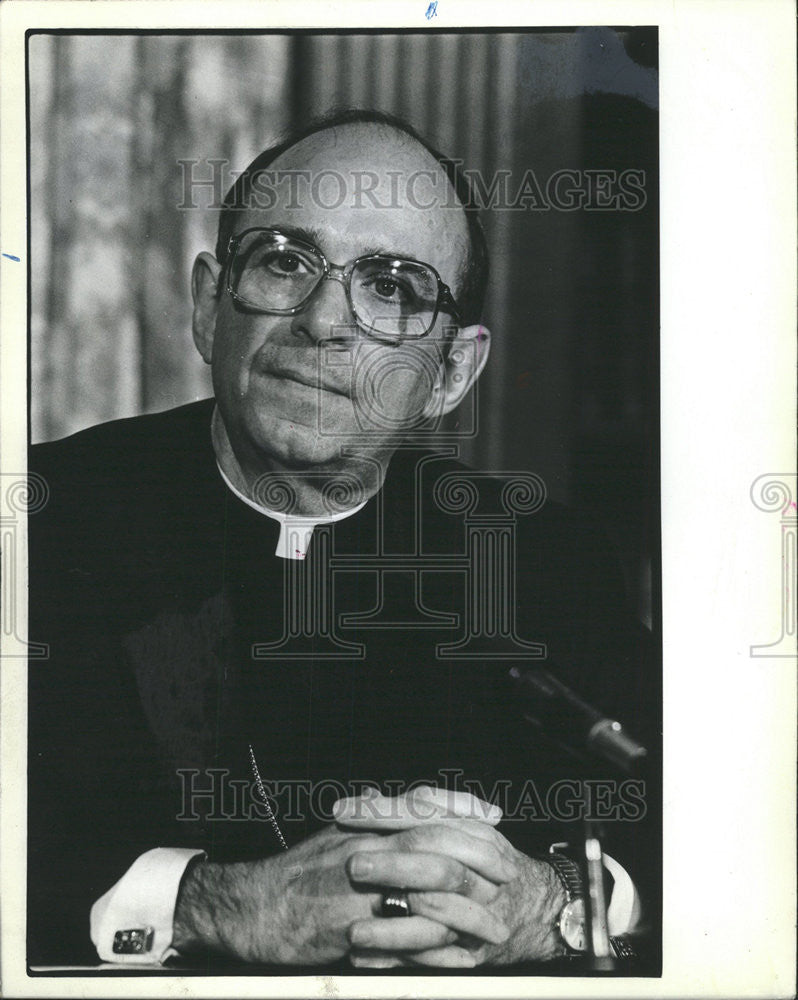 1983 Press Photo Archbishop Joseph Bernardin/Chicago Illinois/Catholic - Historic Images