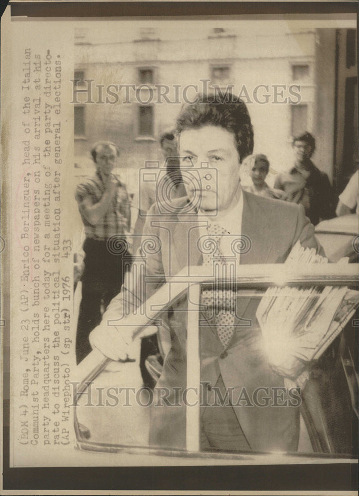 1976 Press Photo Enrico Berlinguer Italian Communist Party Leader Politician - Historic Images