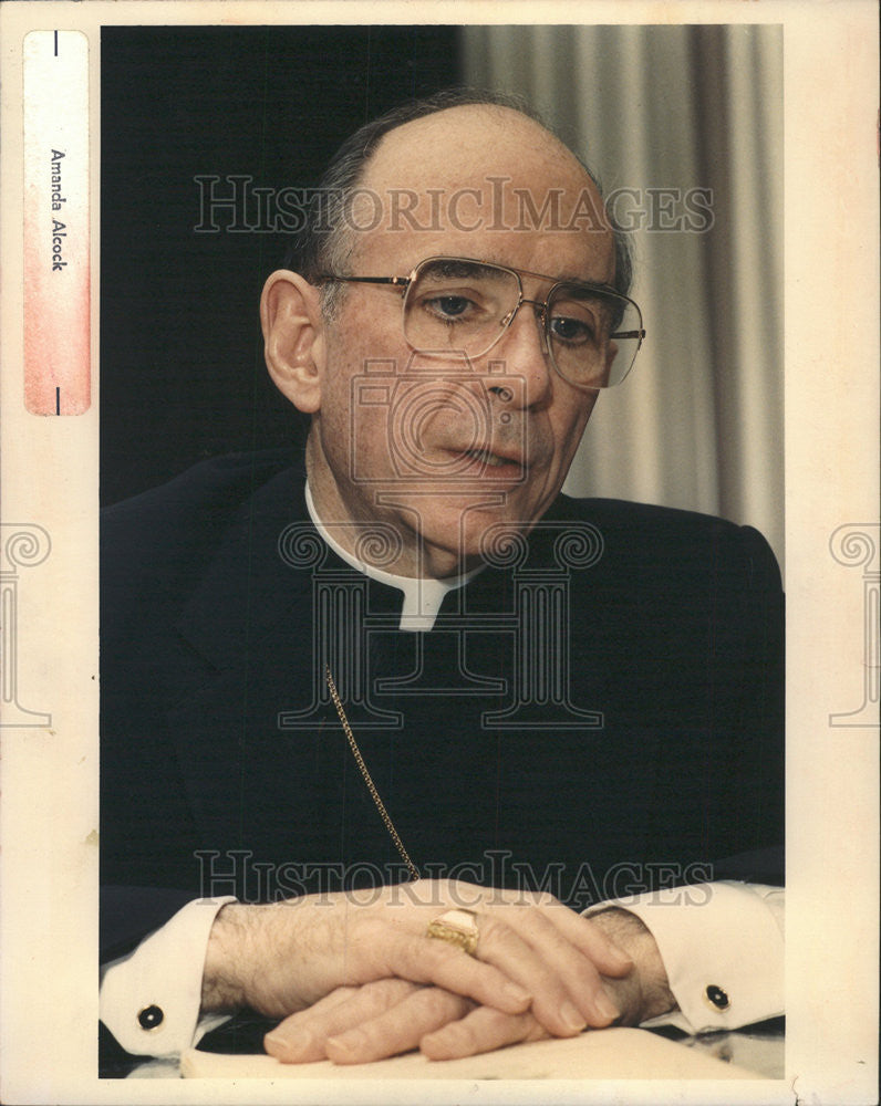 1990 Press Photo Cardinal Bernardin - Historic Images