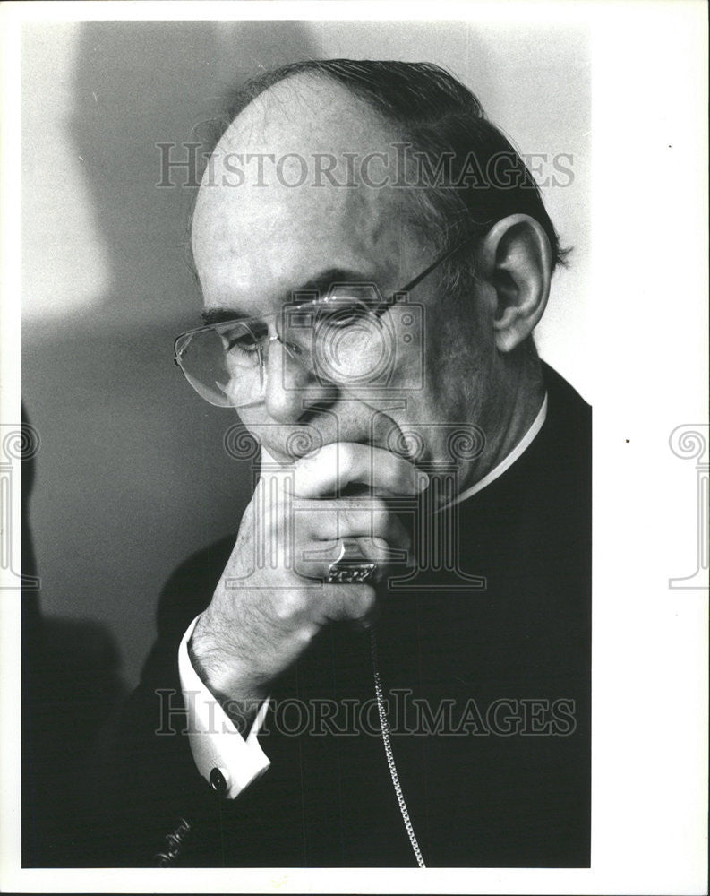 1990 Press Photo Joseph Louis Bernardin Cardinal - Historic Images