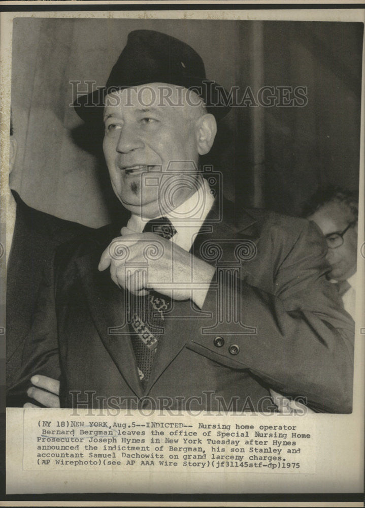 1975 Press Photo Bernard Bergman Nursing Home Operator - Historic Images