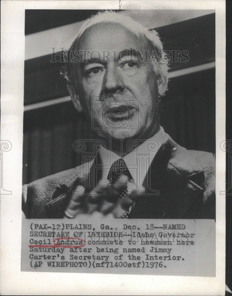 1976 Press Photo Cecil Andrus Governor - Historic Images