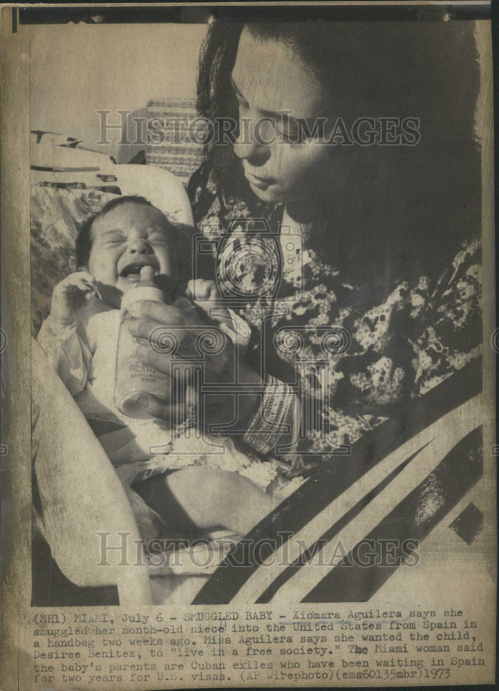 1973 Press Photo Kiomara Aguilera Child Smuggling - Historic Images