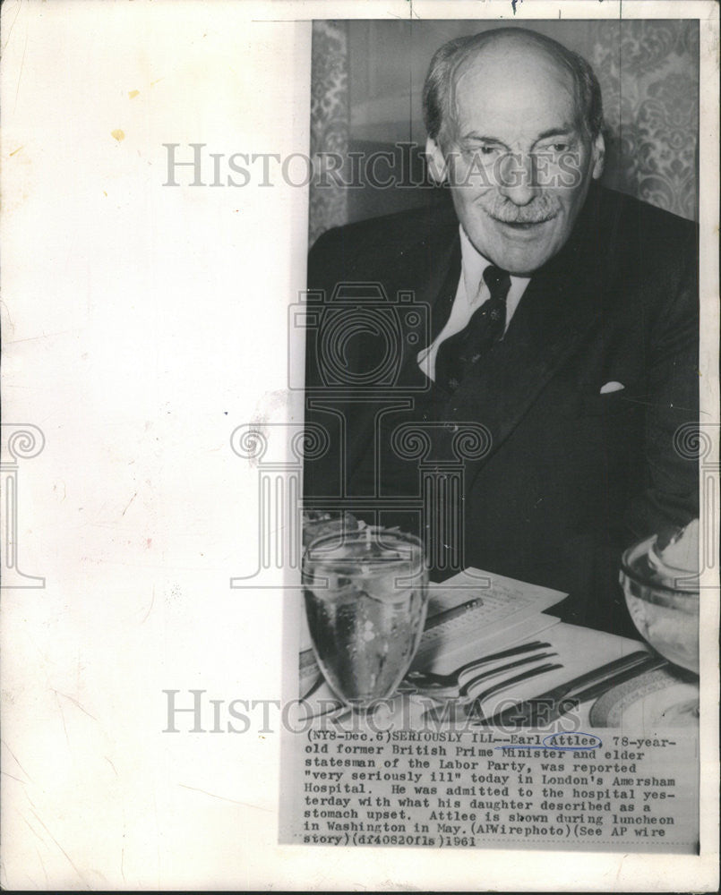 1972 Press Photo Earl Attlee, Former British Prime Minister and Elder statesman - Historic Images