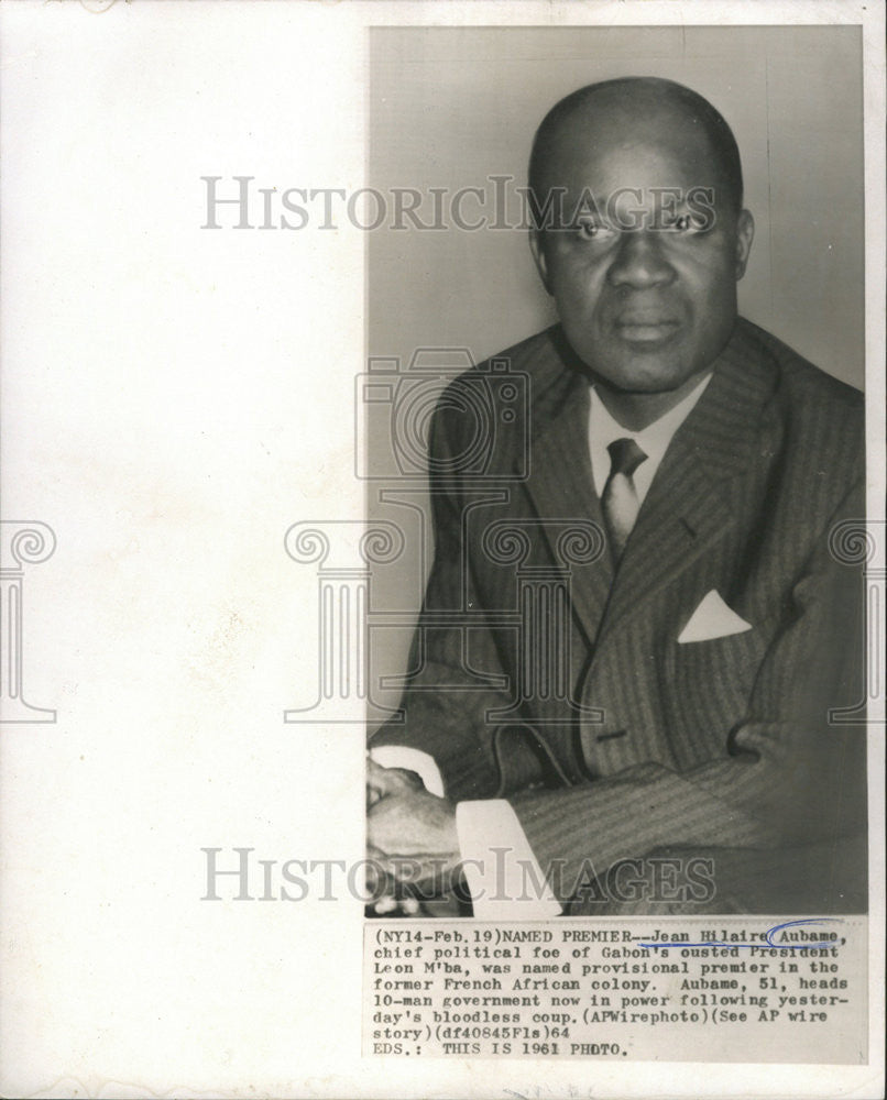 1964 Press Photo Jean Hiaira Aubame Gabon President Leon M&#39;ba French African - Historic Images