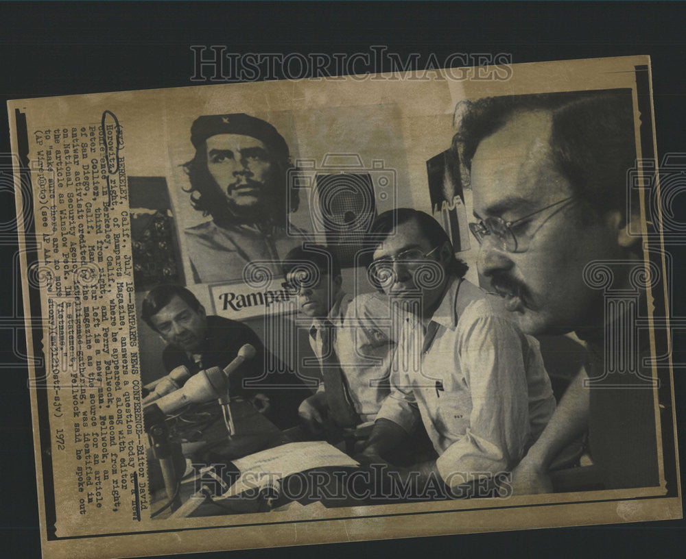 David Horowitz Ramparts 1972 Press Photo Editor David Horowitz Ramparts Magazine Berkeley Cali ...