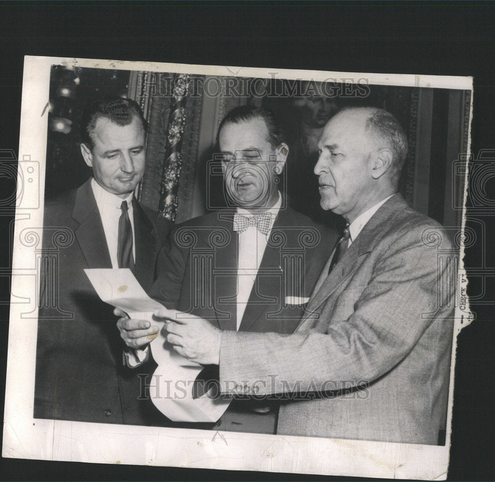 1954 Press Photo Senators George Smathers Lyndon Johnson majority floor leader - Historic Images