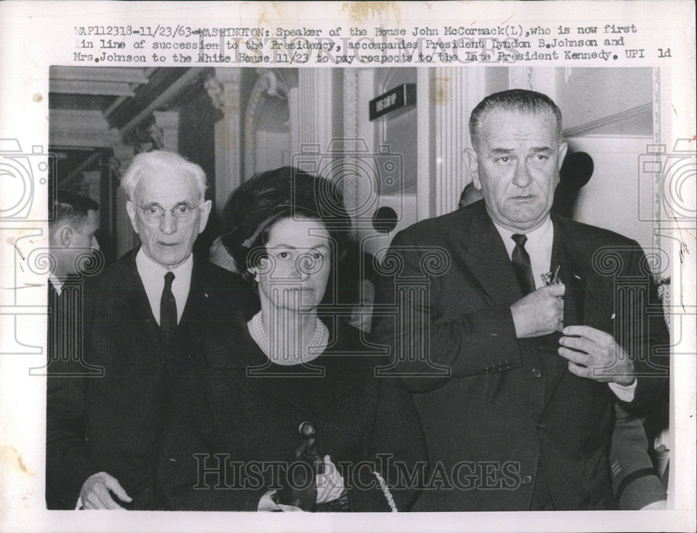 1963 Press Photo Speaker House John McCormick President Lyndon B Johnson - Historic Images