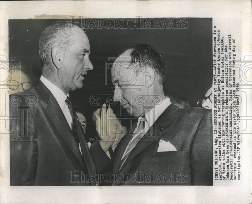 1956 Press Photo United States Senate Majority Leader Lyndon B. Johnson - Historic Images