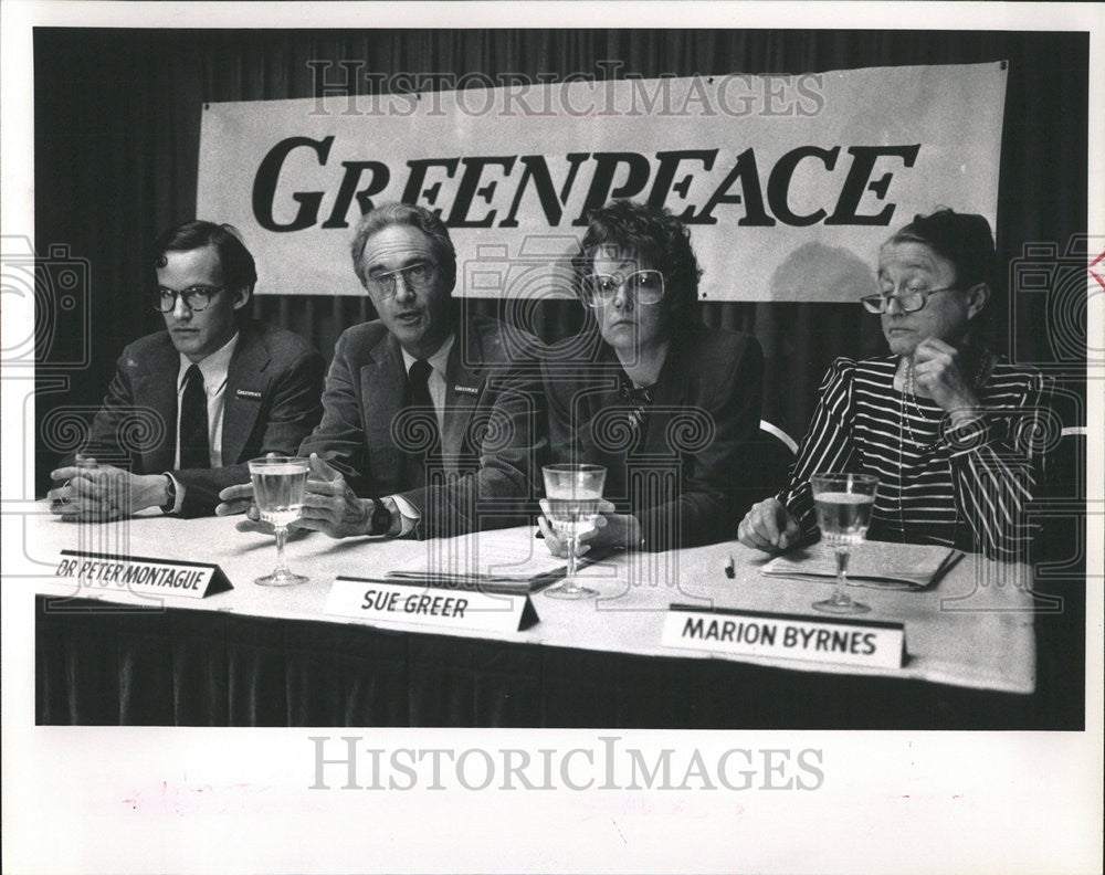 1991 Press Photo Charlie Cray Peter Montague Greenpeace Sue Greer Marion Byrnes - Historic Images