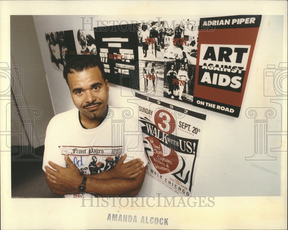 1992 Press Photo Michael Grero AIDS Case Worker - Historic Images