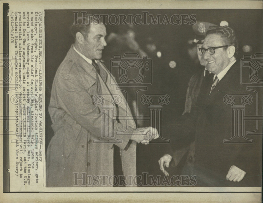 1972 Press Photo Henry Kissinger President Nixon Alexander Andrew Washington - Historic Images