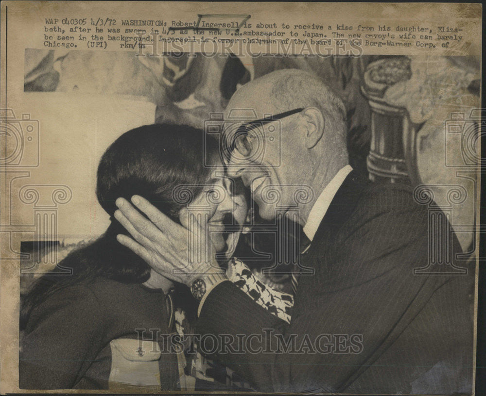 1972 Press Photo Robert Ingersoll US ambassador Elizabeth daughter politician - Historic Images