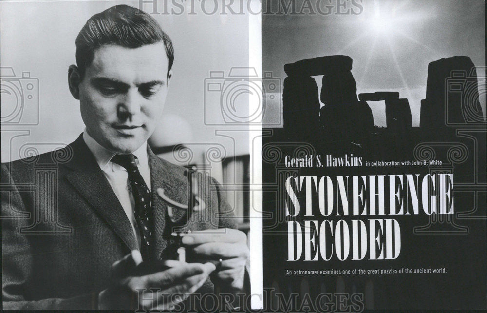 1965 Press Photo Book Stonehenge Decoded by Gerald S.Hawkins. - Historic Images