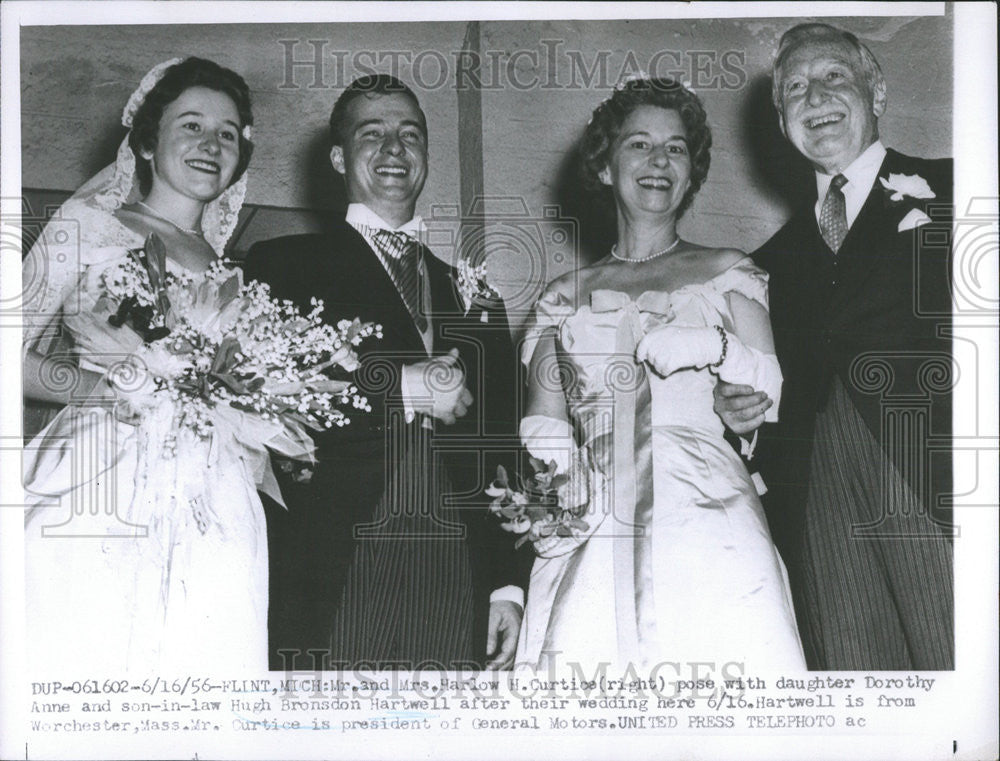 1956 Press Photo Mr. and Mrs. Harlow H. Curtice Daughter Dorothey Anne - Historic Images