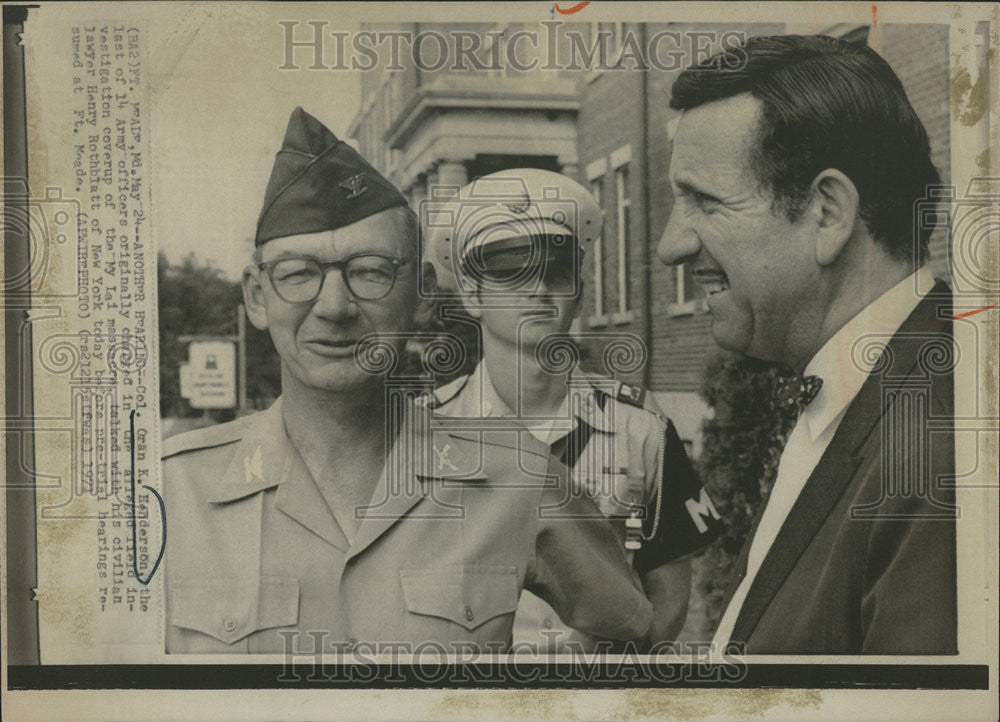 1971 Press Photo Col. Oran K. Henderson United States Army Vietnam War Soldier - Historic Images