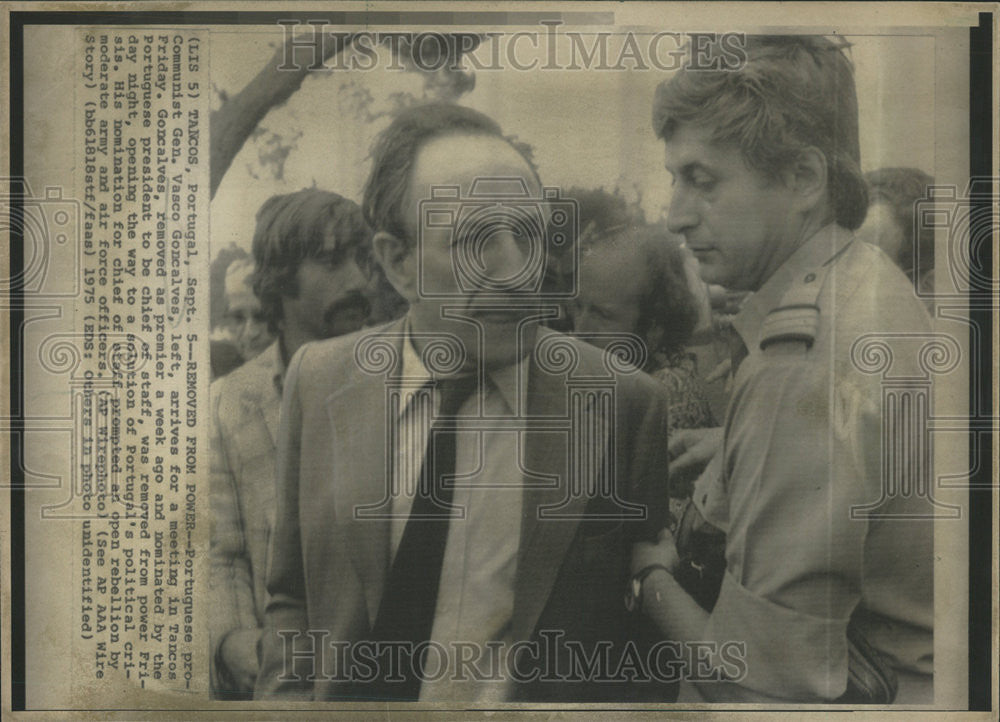 1975 Press Photo Portuguese Pro Communist Gen Vasco Goncalves Army Officer - Historic Images