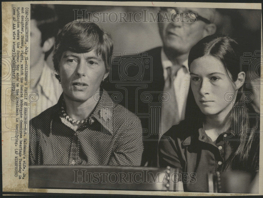 1973 Press Photo Harry Robbins Haldeman Familly Political Aide Watergate Hearing - Historic Images