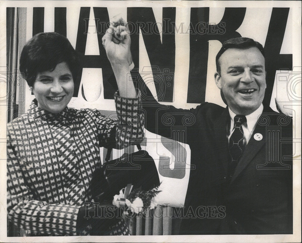 1968 Press Photo Mr Mrs Harahan Victory headquarters Wacker - Historic Images