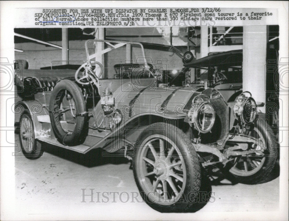 1966 Press Photo Bill Harrah collection numbers Thomas K 670 Flybout vintage - Historic Images