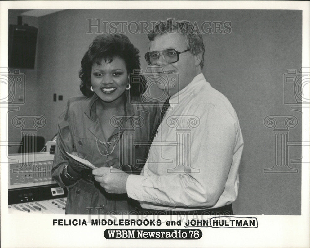 1978 Press Photo Felicia Middlebrooks John Hultman WBBM Newsradio Chicago - Historic Images