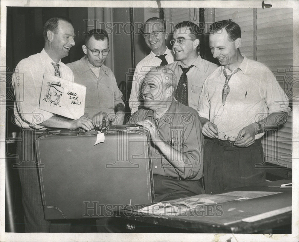 1955 Press Photo Paul Kasper Sun Times Art Department member - Historic Images