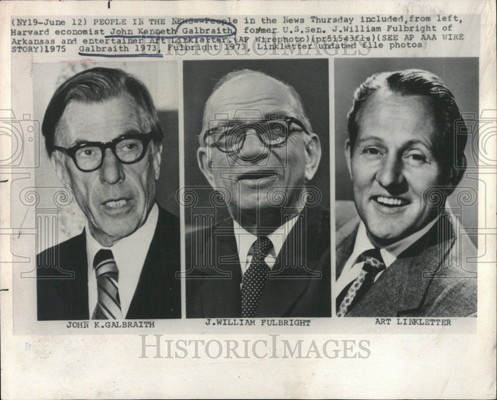 1975 Press Photo John Kenneth Galbraith American Economist &amp; Professor - Historic Images