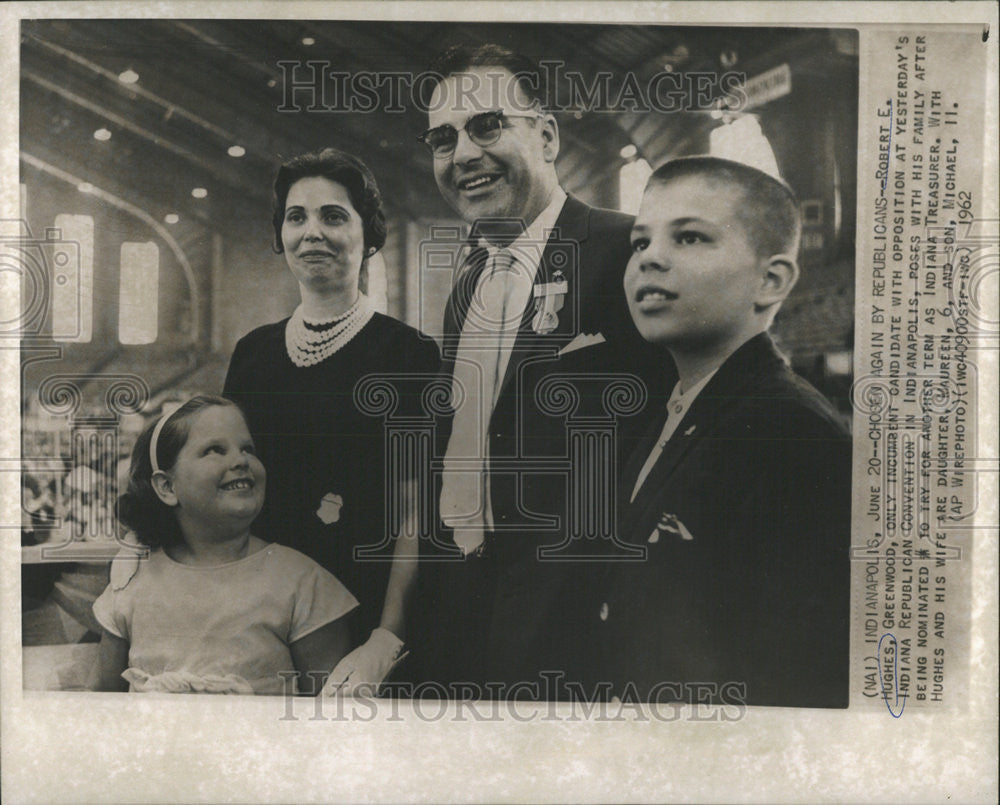 1962 Press Photo Robert E. Hughes  Green Wood Incumbent Candidate - Historic Images