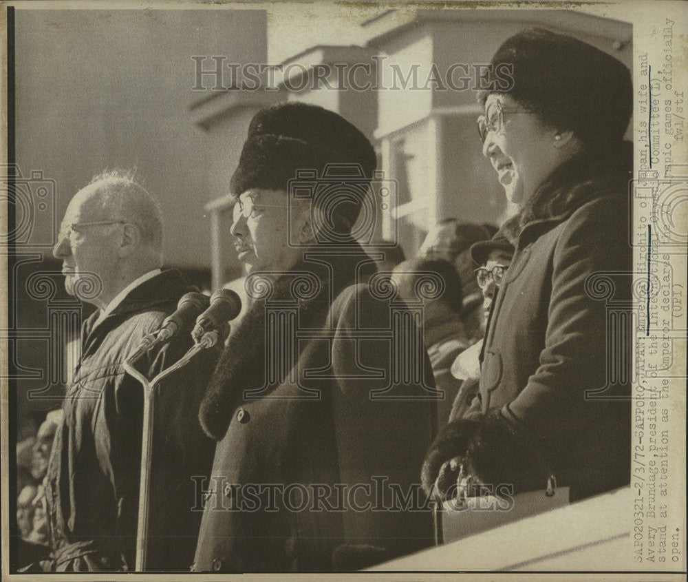 1972 Press Photo Emperor Hirohito Japan Avery Brundage  International Olympic - Historic Images