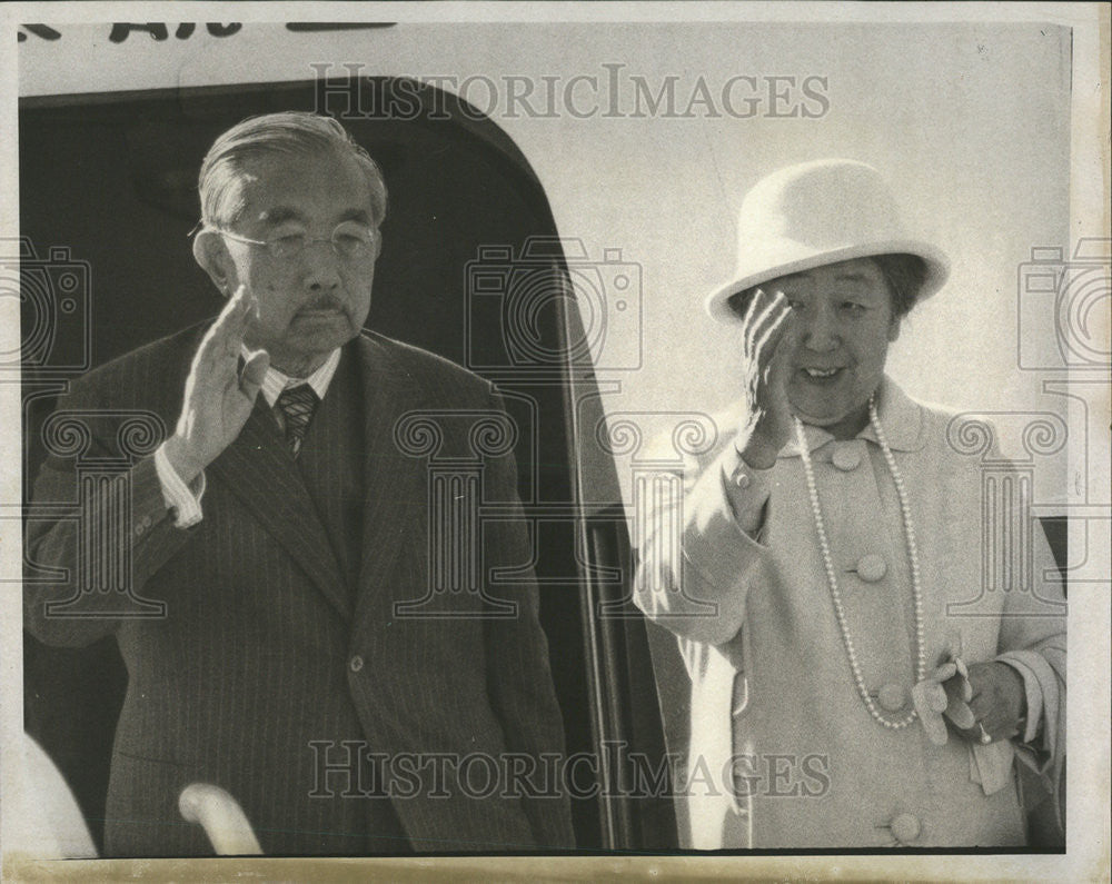 1975 Press Photo Japanese Emperor Hirohito &amp; Empress Kojun United States Visit - Historic Images