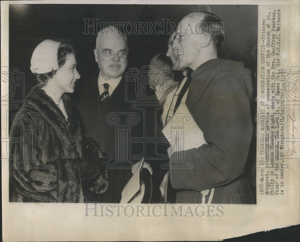 1955 Press Photo Princess Margaret attending service at Church of St Philip - Historic Images