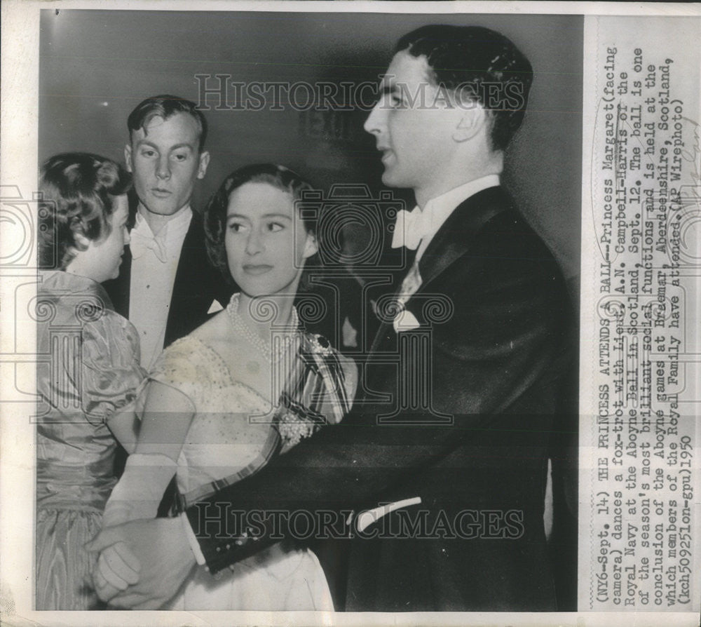 1950 Press Photo Princess Margaret Campbell Harris Royal Navy Aboyne Scotland - Historic Images