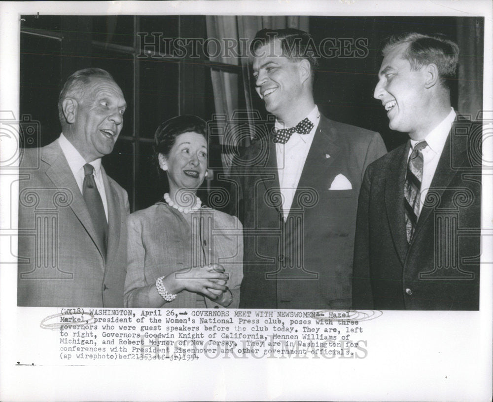 1954 Press Photo Hazel Markel Woman National Press Club Newswomen Governors meet - Historic Images