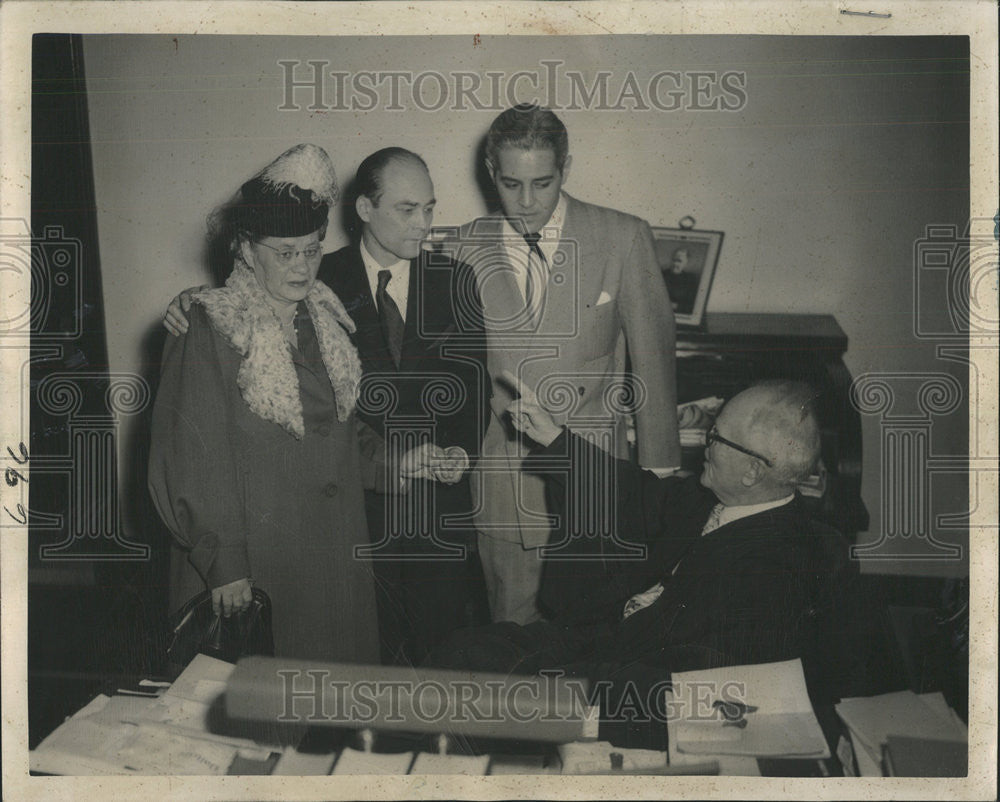 1950 Press Photo Mr Mrs Theodore Marcinkiewicz Public Defender Judge Thomas - Historic Images