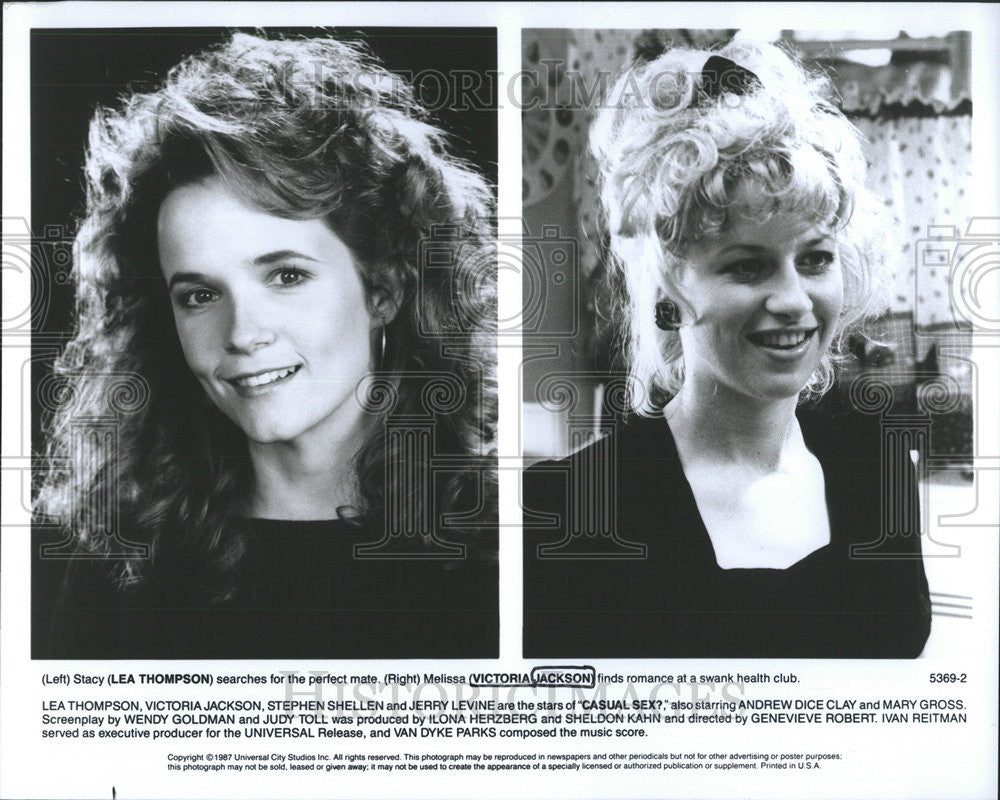 1987 Press Photo Stacy Lea Thompson Victoria Jackson - Historic Images