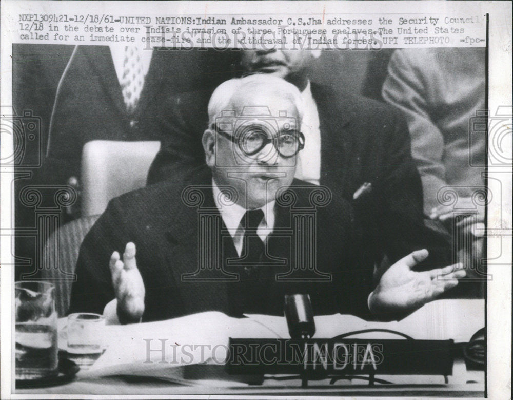 1962 Press Photo Indian Ambassador C.S.Jha addresses the Security Council - Historic Images