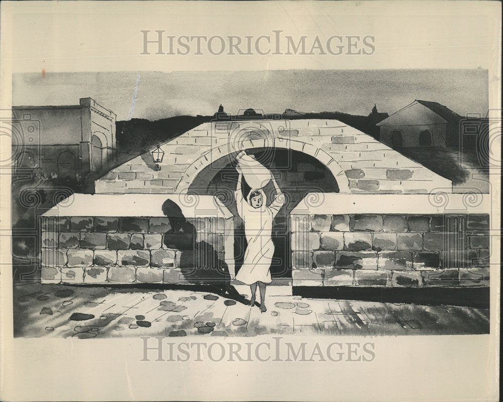 1949 Press Photo An Impression Of The Fountain Of The Virgin - Historic Images