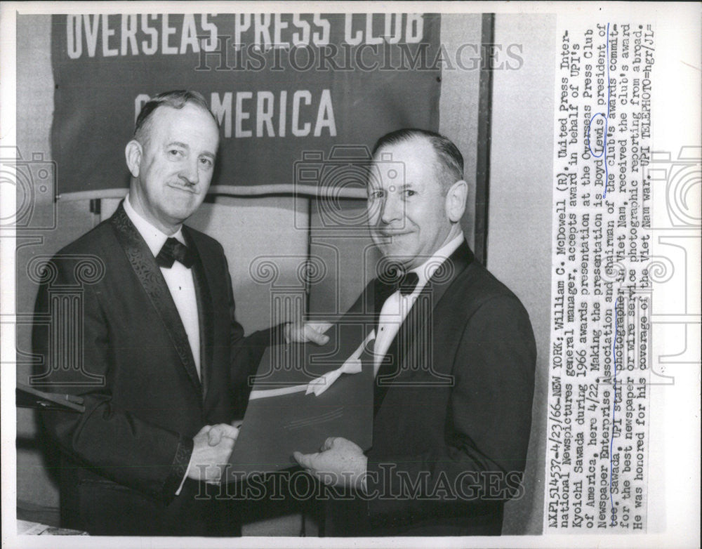 1966 Press Photo William C. McDowellUnited Press International  General Manager - Historic Images
