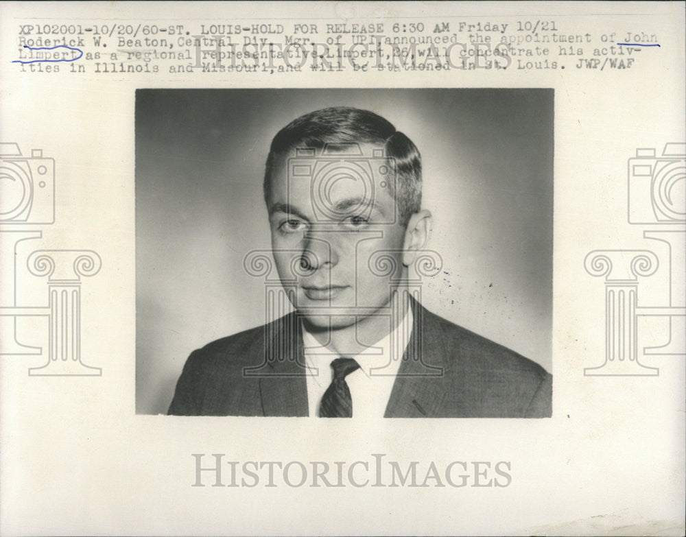 1960 Press Photo Roderick Beaton Central John Limpert Regional Missouri Louis - Historic Images