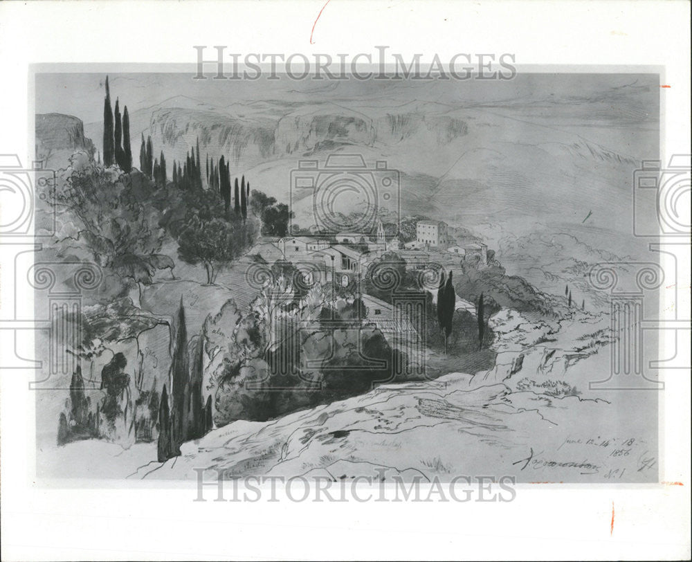 1972 Press Photo Draw Edward Lear Art institute Chicago Greece Gennadius Library - Historic Images