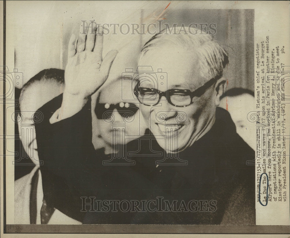 1972 Press Photo North Vietnam Chief Negotiator Le Duc Tho - Historic Images