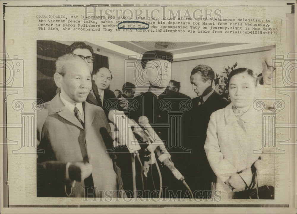 1972 Press Photo Le Duc Tho Vietnamese Revolutionary General. - Historic Images