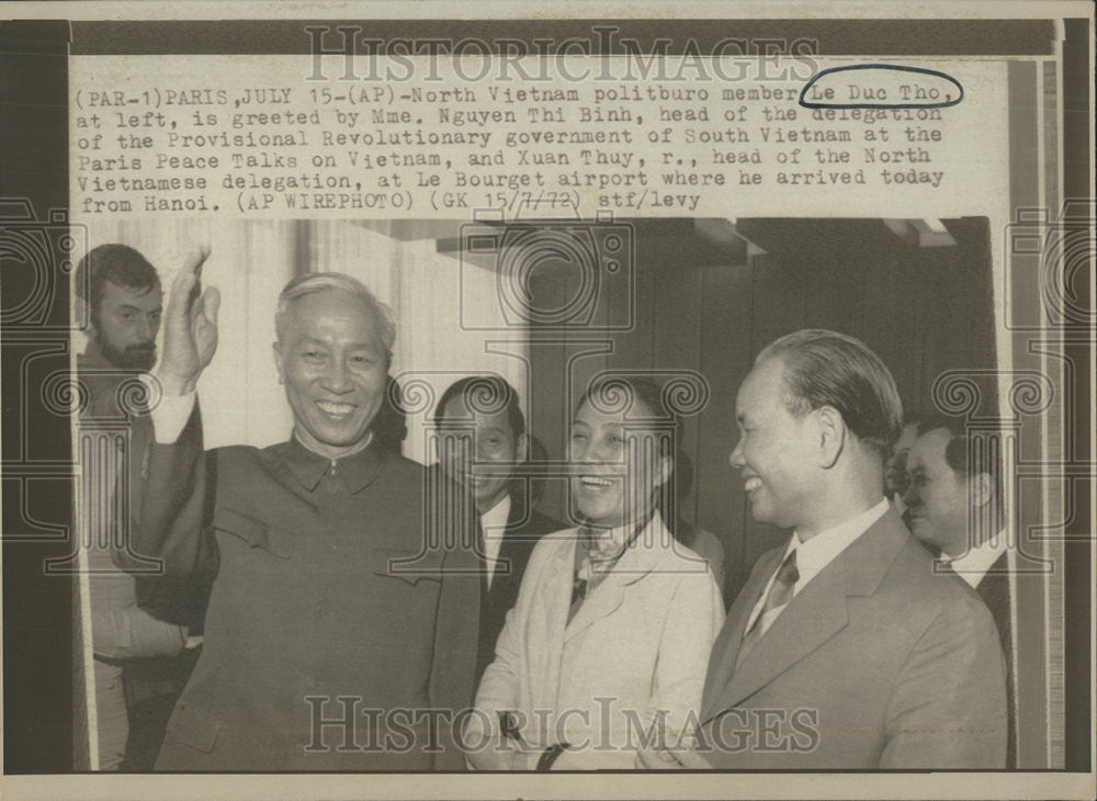 1972 Press Photo North Vietnam Chief Negotiator Le Duc Tho - Historic Images