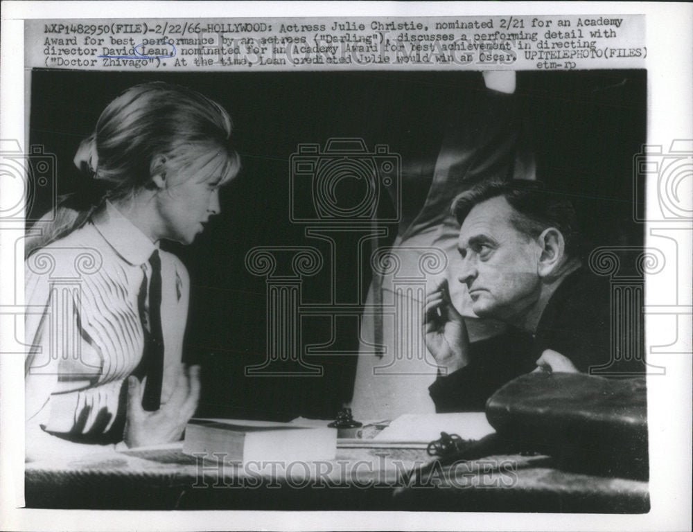 1966 Press Photo Actress Julie Christie with Director David Lean. - Historic Images