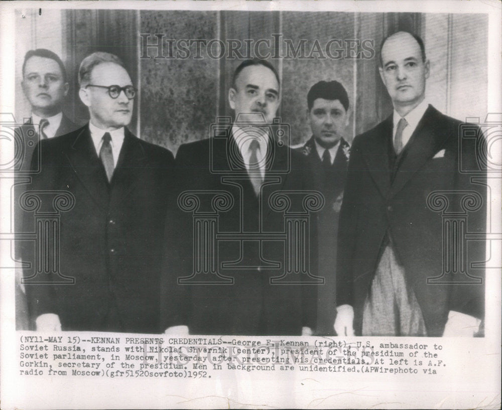 1952 Press Photo George F. Kennan U.S. ambassador Father of containment Moscow - Historic Images