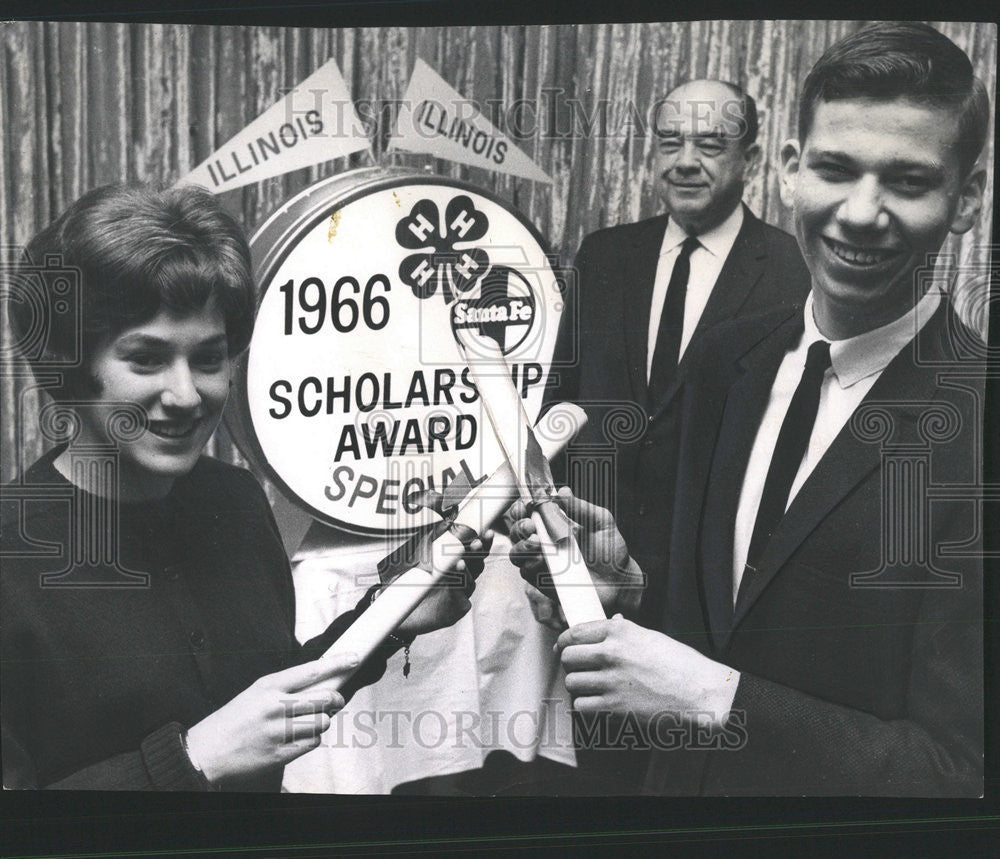 1966 Press Photo Ann Culbertson Henry Kallal Scholarship Winners Ernest  Marshal - Historic Images