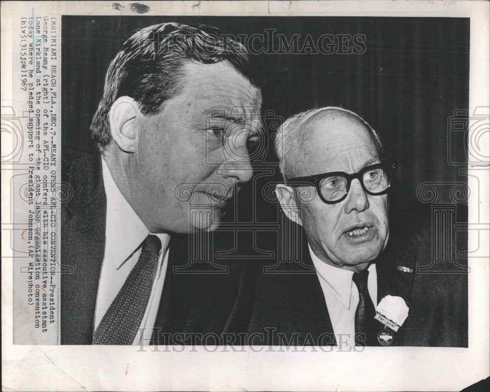 1967 Press Photo Lane Kirkland American Labor Union Leader AFL-CIO President - Historic Images