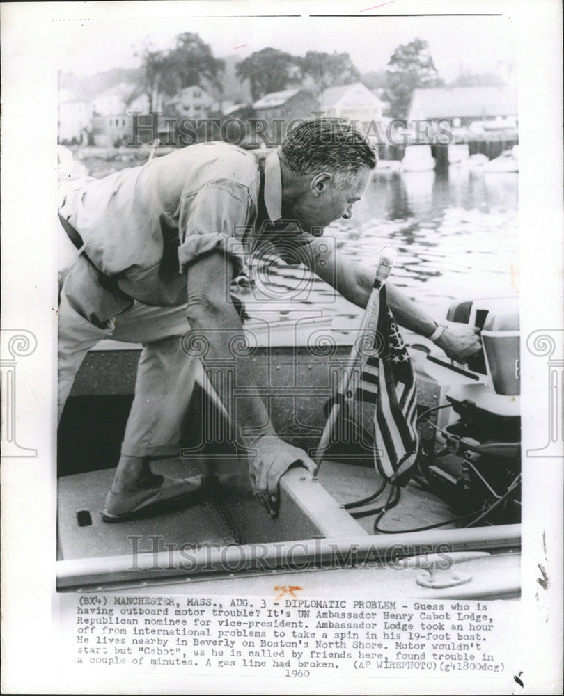 1960 Press Photo UN Ambassador Henry Cabot Lodge - Historic Images